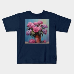 Bouquet of Hydrangeas in a Vase Kids T-Shirt